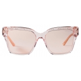 Jimmy Choo - Giava - Occhiali da Sole Quadrati Rosa con Glitter - Jimmy Choo Eyewear