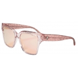 Jimmy Choo - Giava - Occhiali da Sole Quadrati Rosa con Glitter - Jimmy Choo Eyewear