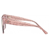 Jimmy Choo - Giava - Occhiali da Sole Quadrati Rosa con Glitter - Jimmy Choo Eyewear