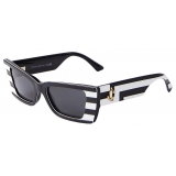 Jimmy Choo - Kalila - Occhiali da Sole Rettangolari Bianchi e Neri - Jimmy Choo Eyewear