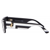 Jimmy Choo - Kalila - Occhiali da Sole Rettangolari Bianchi e Neri - Jimmy Choo Eyewear