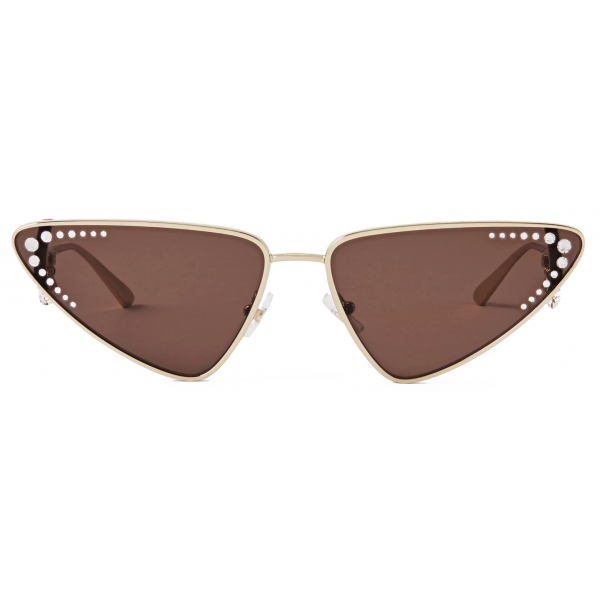 Jimmy Choo - Kristal - Pale Gold Cat Eye Sunglasses with Crystals - Jimmy Choo Eyewear