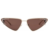 Jimmy Choo - Kristal - Occhiali da Sole Cat-Eye Oro Pallido con Cristalli - Jimmy Choo Eyewear