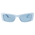 Jimmy Choo - Lexy - Light Blue Rectangular Sunglasses with Crystals - Jimmy Choo Eyewear