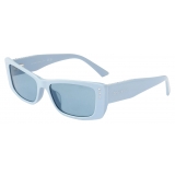 Jimmy Choo - Lexy - Light Blue Rectangular Sunglasses with Crystals - Jimmy Choo Eyewear