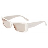 Jimmy Choo - Lexy - Occhiali da Sole Rettangolari Bianchi con Cristalli - Jimmy Choo Eyewear