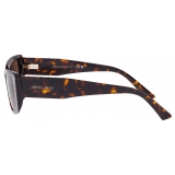 Jimmy Choo - Lexy - Occhiali da Sole Rettangolari Havana Marrone con Cristalli - Jimmy Choo Eyewear