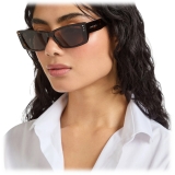 Jimmy Choo - Lexy - Occhiali da Sole Rettangolari Havana Marrone con Cristalli - Jimmy Choo Eyewear