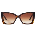 Jimmy Choo - Lorea - Brown Havana Butterfly Frame Sunglasses - Jimmy Choo Eyewear