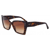 Jimmy Choo - Lorea - Brown Havana Butterfly Frame Sunglasses - Jimmy Choo Eyewear