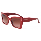 Jimmy Choo - Lorea - Occhiali da Sole a Farfalla Rossi - Jimmy Choo Eyewear