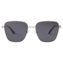 Jimmy Choo - Pua - Pale Gold Square Sunglasses with Crystals Dark Grey Lenses - Jimmy Choo Eyewear