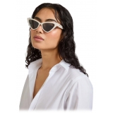 Jimmy Choo - Sol - White Cat Eye Sunglasses - Jimmy Choo Eyewear