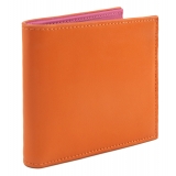 Avvenice - Premium Leather Wallet - Orange Fuchsia - Handmade in Italy - Exclusive Luxury Collection