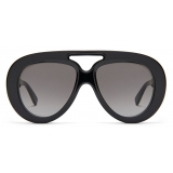 Loewe - Occhiali da Sole Spoiler Aviatore Rotondi - Oliva Trasparente - Loewe Eyewear