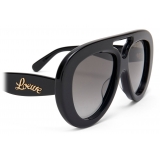 Loewe - Occhiali da Sole Spoiler Aviatore Rotondi - Oliva Trasparente - Loewe Eyewear