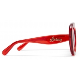 Loewe - Occhiali da Sole Spoiler Aviatore Rotondi - Rosso Brillante Trasparente - Loewe Eyewear