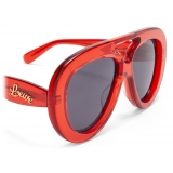 Loewe - Occhiali da Sole Spoiler Aviatore Rotondi - Rosso Brillante Trasparente - Loewe Eyewear