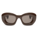 Loewe - Occhiali da Sole a Farfalla Inflated in Nylon - Marrone Scuro Ai23 - Loewe Eyewear