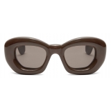 Loewe - Occhiali da Sole a Farfalla Inflated in Nylon - Marrone Scuro Ai23 - Loewe Eyewear