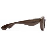 Loewe - Occhiali da Sole a Farfalla Inflated in Nylon - Marrone Scuro Ai23 - Loewe Eyewear