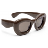 Loewe - Occhiali da Sole a Farfalla Inflated in Nylon - Marrone Scuro Ai23 - Loewe Eyewear