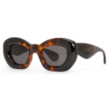 Loewe - Occhiali da Sole a Farfalla Inflated in Nylon - Avana Scuro - Loewe Eyewear