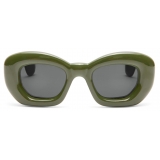 Loewe - Occhiali da Sole a Farfalla Inflated in Nylon - Verde Scuro - Loewe Eyewear