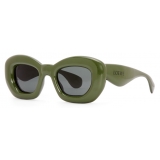 Loewe - Occhiali da Sole a Farfalla Inflated in Nylon - Verde Scuro - Loewe Eyewear