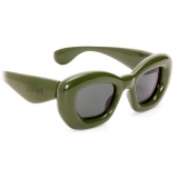 Loewe - Occhiali da Sole a Farfalla Inflated in Nylon - Verde Scuro - Loewe Eyewear