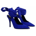 The Attico - Cobalt Blue Leather Slingback Pumps - The Attico Exclusive Luxury Collection