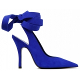 The Attico - Cobalt Blue Leather Slingback Pumps - The Attico Exclusive Luxury Collection