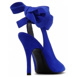 The Attico - Cobalt Blue Leather Slingback Pumps - The Attico Exclusive Luxury Collection