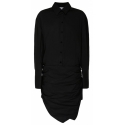 The Attico - Black Asymmetric Hem Cotton Shirt Dress - The Attico Exclusive Luxury Collection