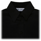 The Attico - Abito Camicia in Cotone con Orlo Asimmetrico Nero - The Attico Exclusive Luxury Collection