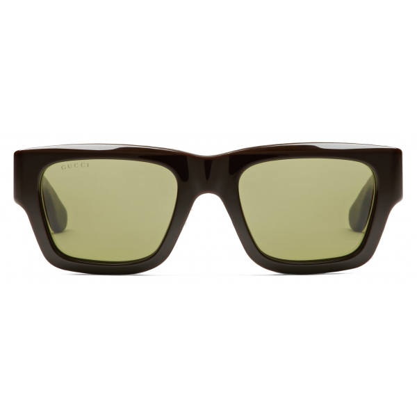 Gucci - Occhiale da Sole Rettangolare - Marrone Tartaruga - Gucci Eyewear