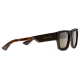 Gucci - Occhiale da Sole Rettangolare - Marrone Tartaruga - Gucci Eyewear