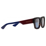 Gucci - Occhiale da Sole Rettangolare - Tartaruga Rosso - Gucci Eyewear