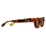 Gucci - Occhiale da Sole Rettangolare - Marrone Scuro - Gucci Eyewear