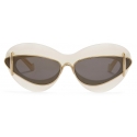 Loewe - Cateye Double Frame Sunglasses in Acetate and Metal - Ivory/Brown - Loewe Eyewear