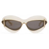 Loewe - Occhiali da Sole con Doppia Montatura Cat-Eye in Acetato e Metallo - Avorio/Marrone