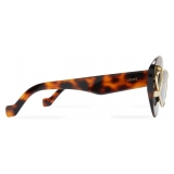 Loewe - Occhiali da Sole con Doppia Montatura Cat-Eye in Acetato e Metallo - Avana Scuro