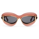 Loewe - Cateye Double Frame Sunglasses in Acetate and Metal - Wine/Rust Color - Loewe