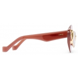 Loewe - Cateye Double Frame Sunglasses in Acetate and Metal - Wine/Rust Color - Loewe