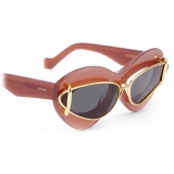 Loewe - Cateye Double Frame Sunglasses in Acetate and Metal - Wine/Rust Color - Loewe