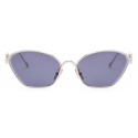 Loewe - Anagram Hexagonal Sunglasses - Solid Blue - Loewe Eyewear