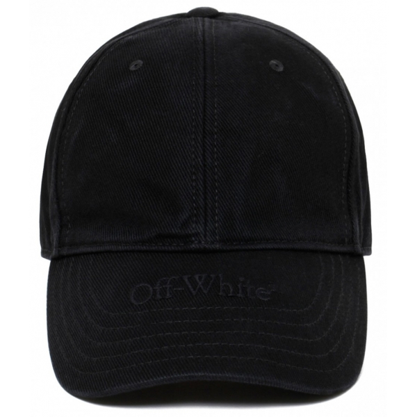 Off-White - Cappellino da Baseball in Denim Nero - Exclusive Luxury Collection