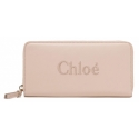 Chloé - Portafoglio con Cerniera Lunga Cement Pink Sense - Chloé Exclusive Luxury Collection