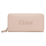 Chloé - Cement Pink Sense Long Zip Wallet - Chloé Exclusive Luxury Collection