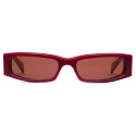 Gucci - Occhiale da Sole Rettangolare - Rosso Ancora - Gucci Eyewear